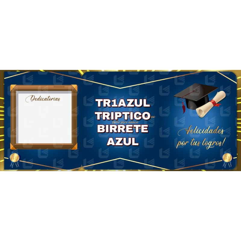 Tríptico Birrete Azul