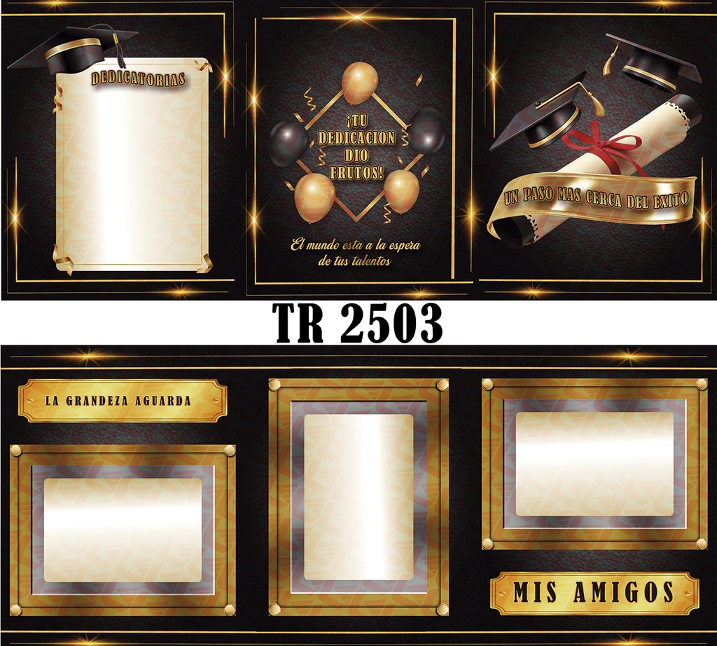 Tríptico birretes gemelos