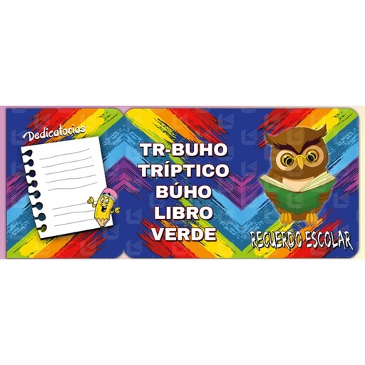 [Triptico búho libro verde] Tríptico búho libro verde